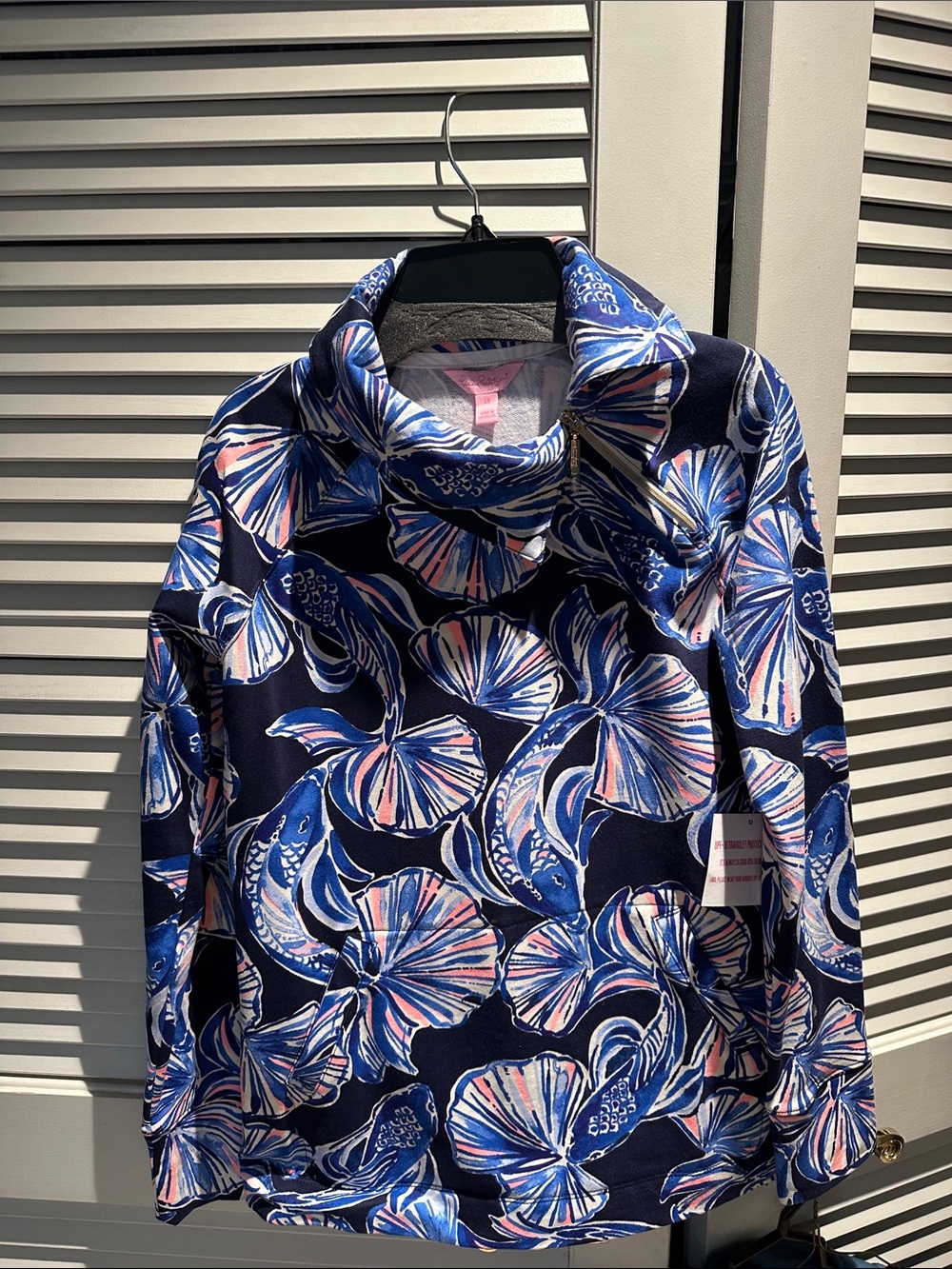 Lilly Pulitzer Navy Blue & pink pop over, Sz XS